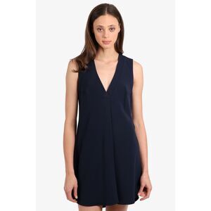 Derek Lam 10 Crosby Sleeveless Dress Women's 4 Navy Blue V Neck Lightweight NWT